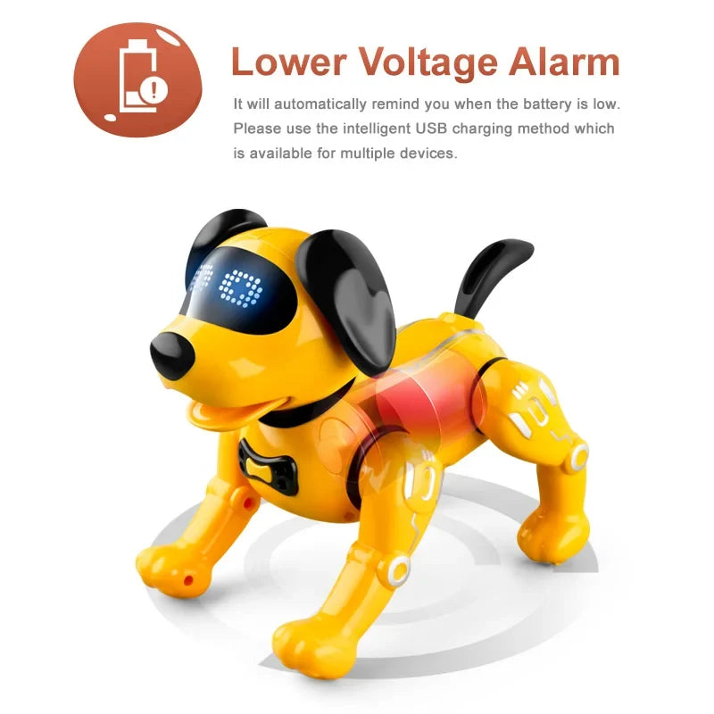 New Design Remote Control Electronic RC Smart Intelligent Programming Dancing Stunt Dog Robot Cartoon Educational Toy Plastic