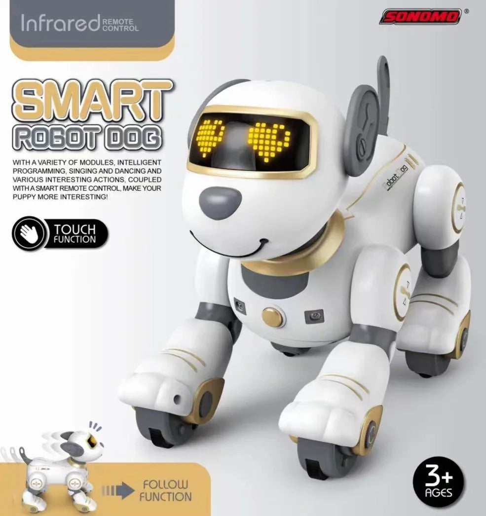 Factory New Arrival Bricstar Handstand Push-up Dog Robot,electronic Pets Dancing Programmable Smart Toy Robot Dog Plastic Unisex