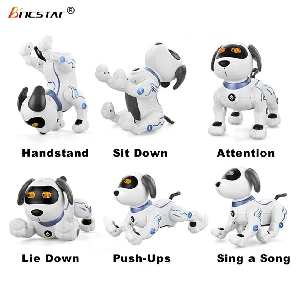 Factory New Arrival Bricstar Handstand Push-up Dog Robot,electronic Pets Dancing Programmable Smart Toy Robot Dog Plastic Unisex