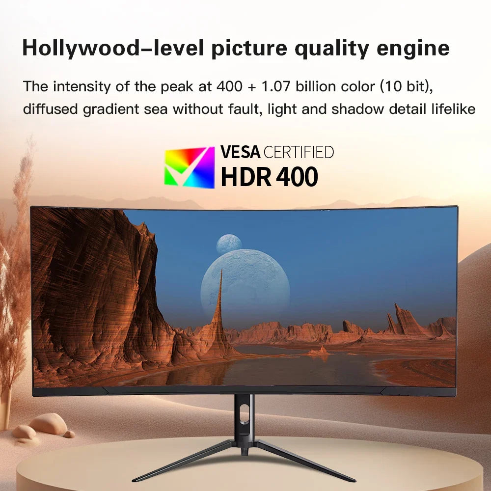 Ergonomic 34" 165Hz Fast Wide Gaming Monitor 100% SRGB Height Adjustable Stand Factory Low Price Wholesale 4K Display