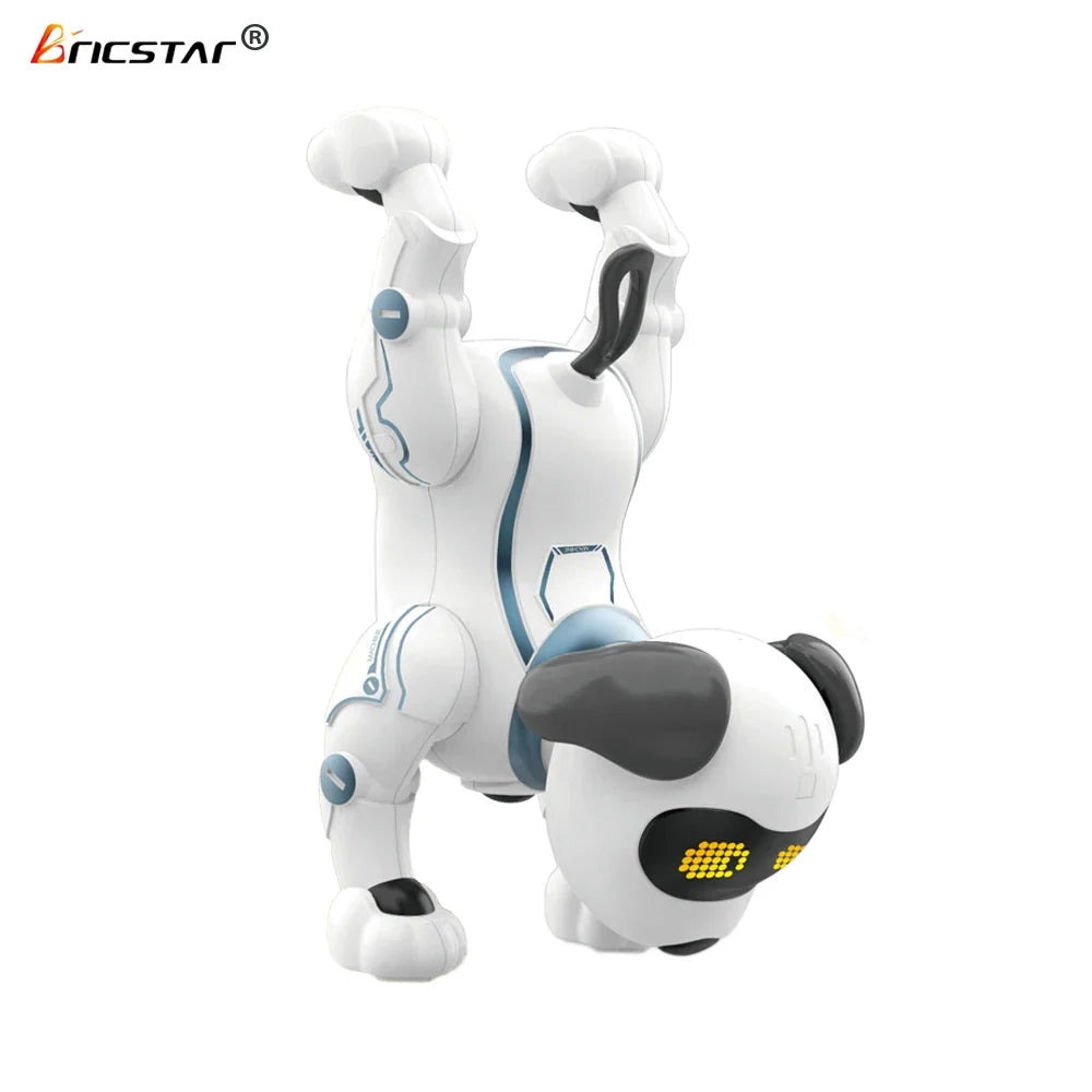 Factory New Arrival Bricstar Handstand Push-up Dog Robot,electronic Pets Dancing Programmable Smart Toy Robot Dog Plastic Unisex