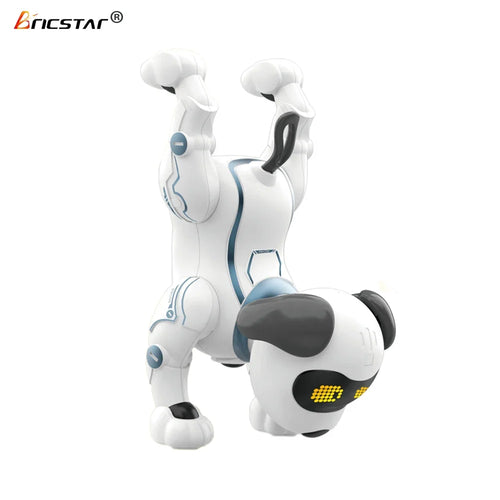 Factory New Arrival Bricstar Handstand Push-up Dog Robot,electronic Pets Dancing Programmable Smart Toy Robot Dog Plastic Unisex
