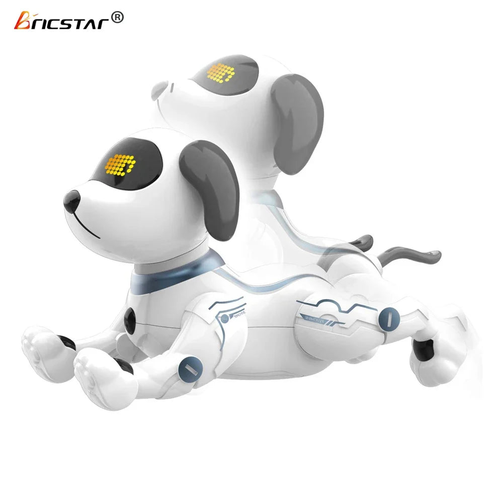 Factory New Arrival Bricstar Handstand Push-up Dog Robot,electronic Pets Dancing Programmable Smart Toy Robot Dog Plastic Unisex