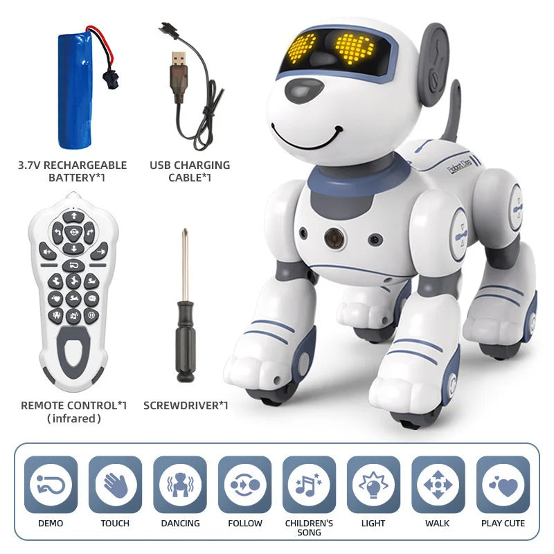 Factory New Arrival Bricstar Handstand Push-up Dog Robot,electronic Pets Dancing Programmable Smart Toy Robot Dog Plastic Unisex