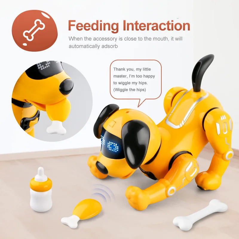 New Design Remote Control Electronic RC Smart Intelligent Programming Dancing Stunt Dog Robot Cartoon Educational Toy Plastic