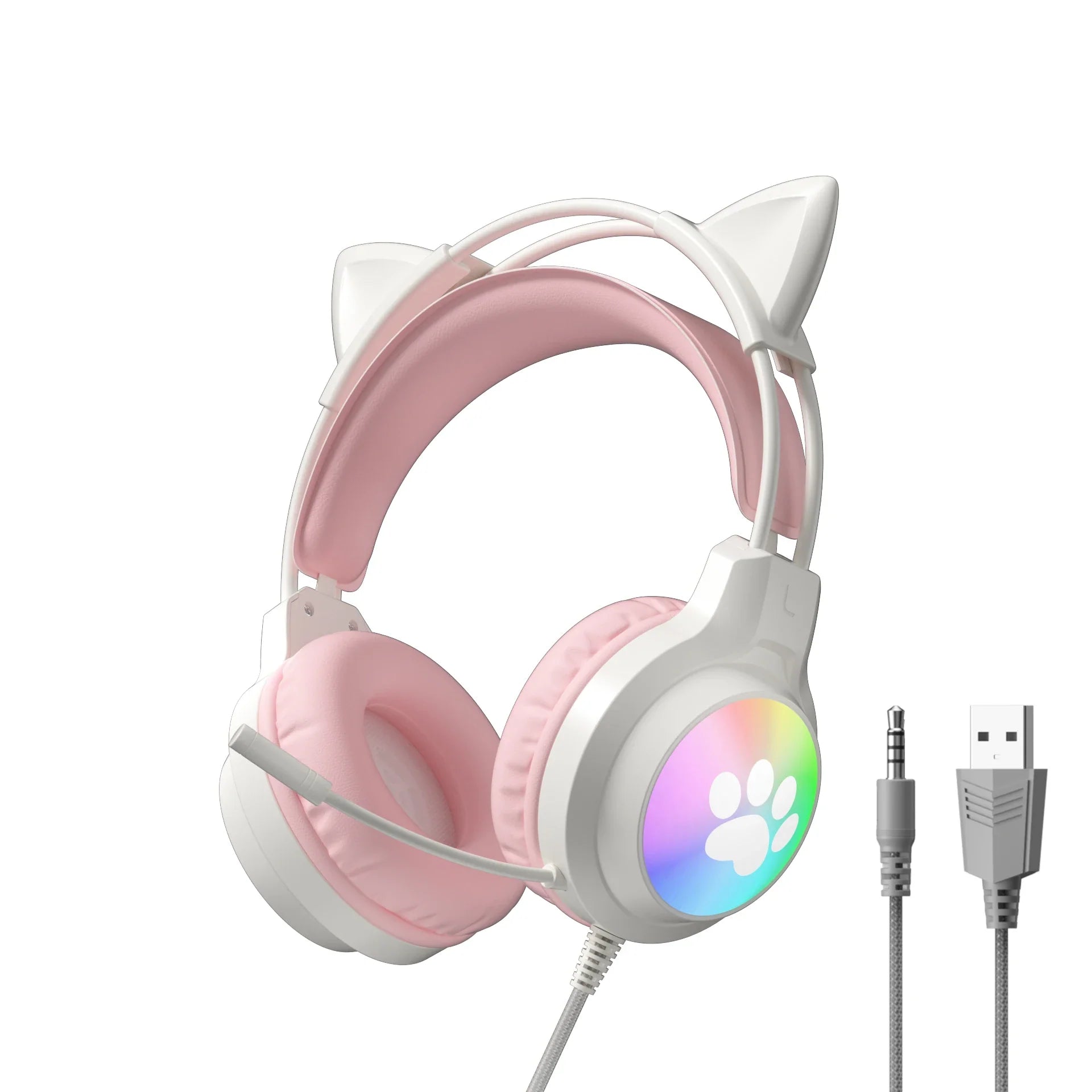 Soyto G50 ODM Gaming Headset for Gamers Cute Cat Ear RGB Wired Headphones for Girls Boys Auriculares AudIfonos Factory Wholesale