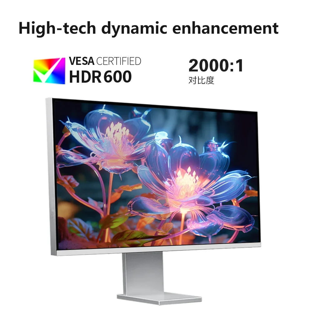 New 32Inch All Aluminum Alloy Exterior Design 6K HDR600 LED IPS Panel Monitor with KVM for Office Design and Gaming