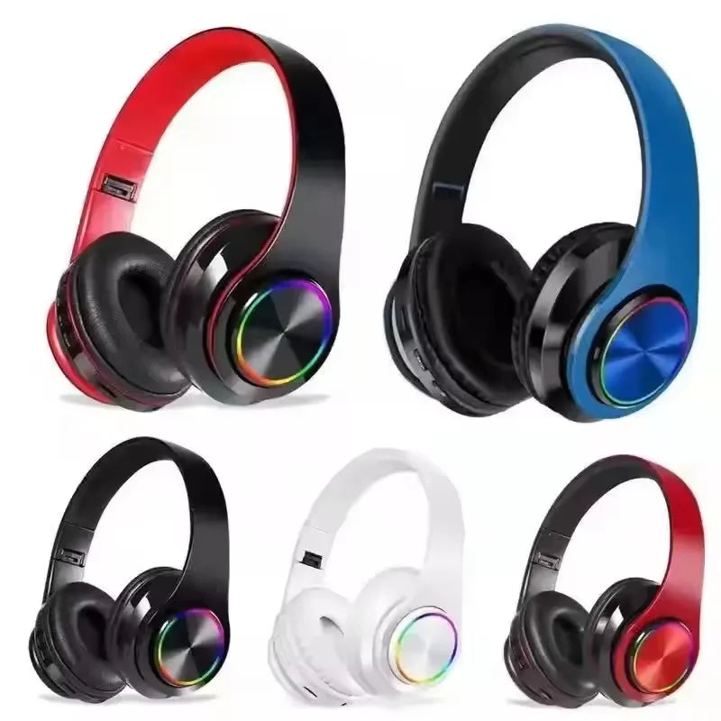 P9 Pro Max Wireless Bt Headphones With Mic Noise Cancelling Headset B39 Led Earphones Sports Gaming Headphones Supports TF