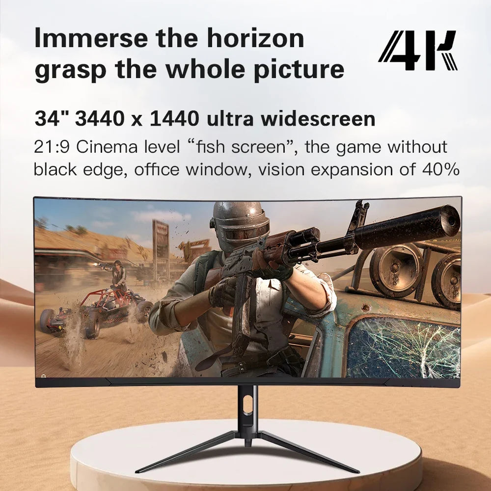 Ergonomic 34" 165Hz Fast Wide Gaming Monitor 100% SRGB Height Adjustable Stand Factory Low Price Wholesale 4K Display