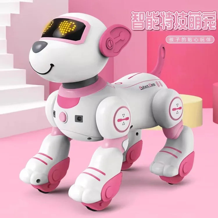 Factory New Arrival Bricstar Handstand Push-up Dog Robot,electronic Pets Dancing Programmable Smart Toy Robot Dog Plastic Unisex